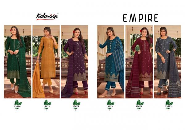 Kalaroop Empire Cotton Designer Kurti With Bottom Dupatta Collection